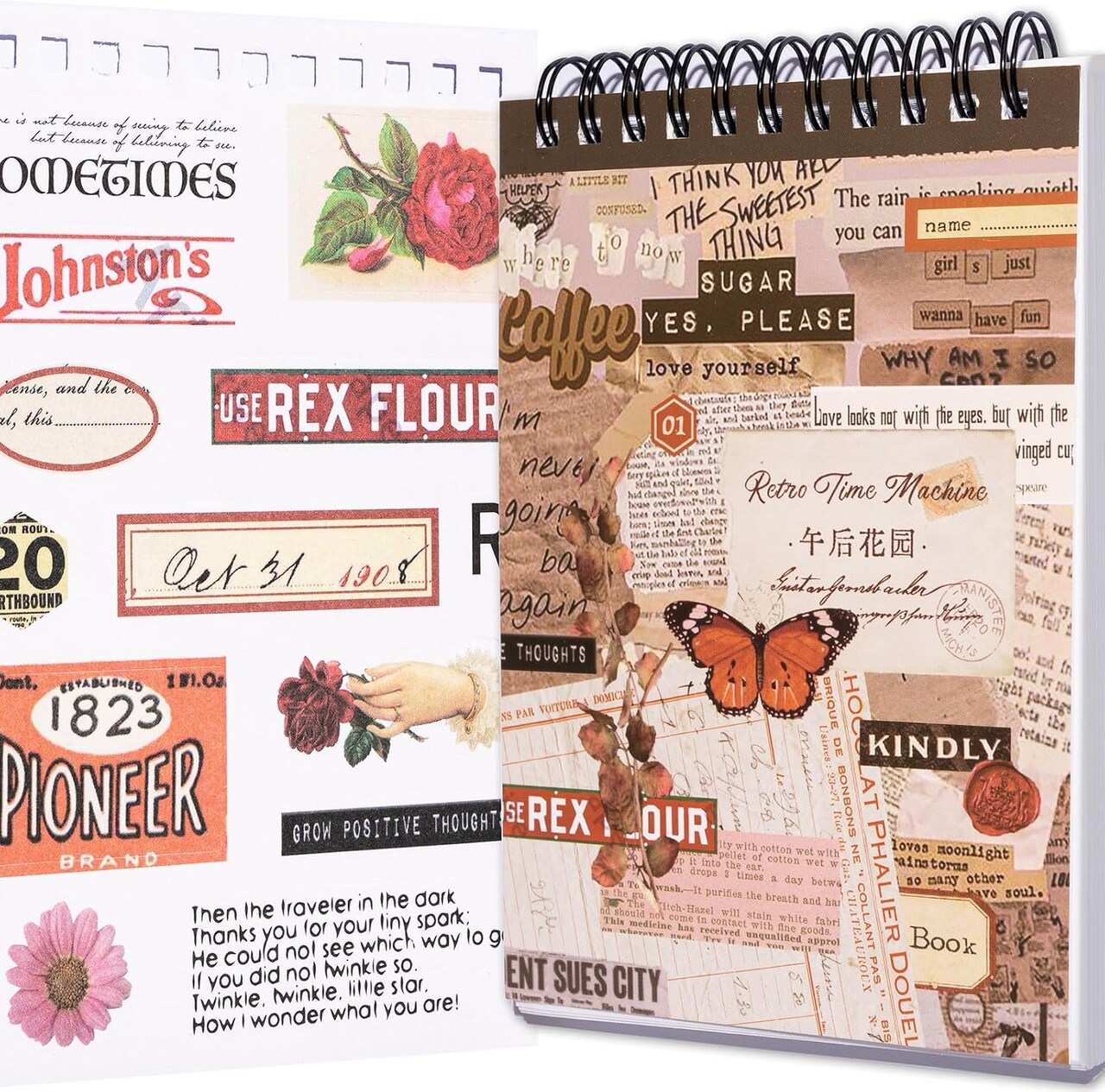 532Pcs Vintage Scrapbook Sticker Book for Journaling(Retro Orange)